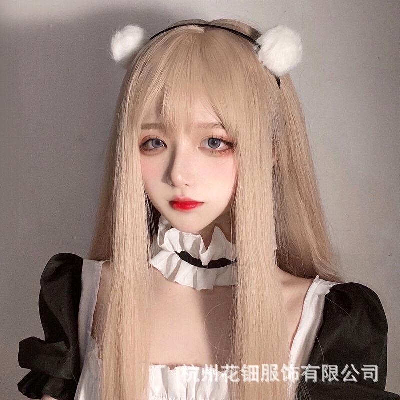 Băng Đô Bờm Cài Tóc Cục Bông Gấu Tròn Lông Mịn Siêu Cute Mainia Shop