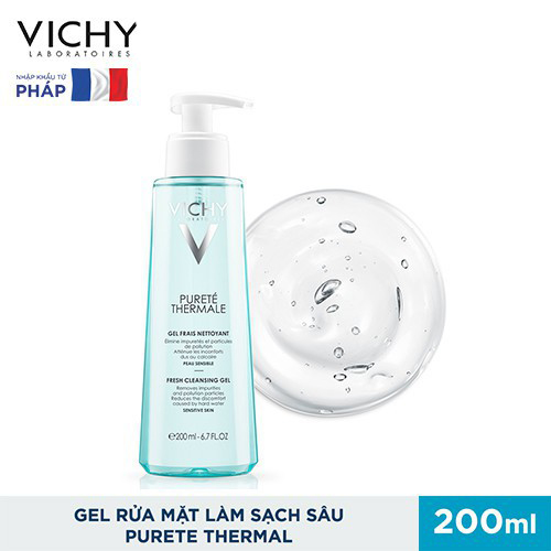 Gel Rửa Mặt Làm Sạch Sâu Vichy Purete Thermale Fresh Cleansing Gel 200ml