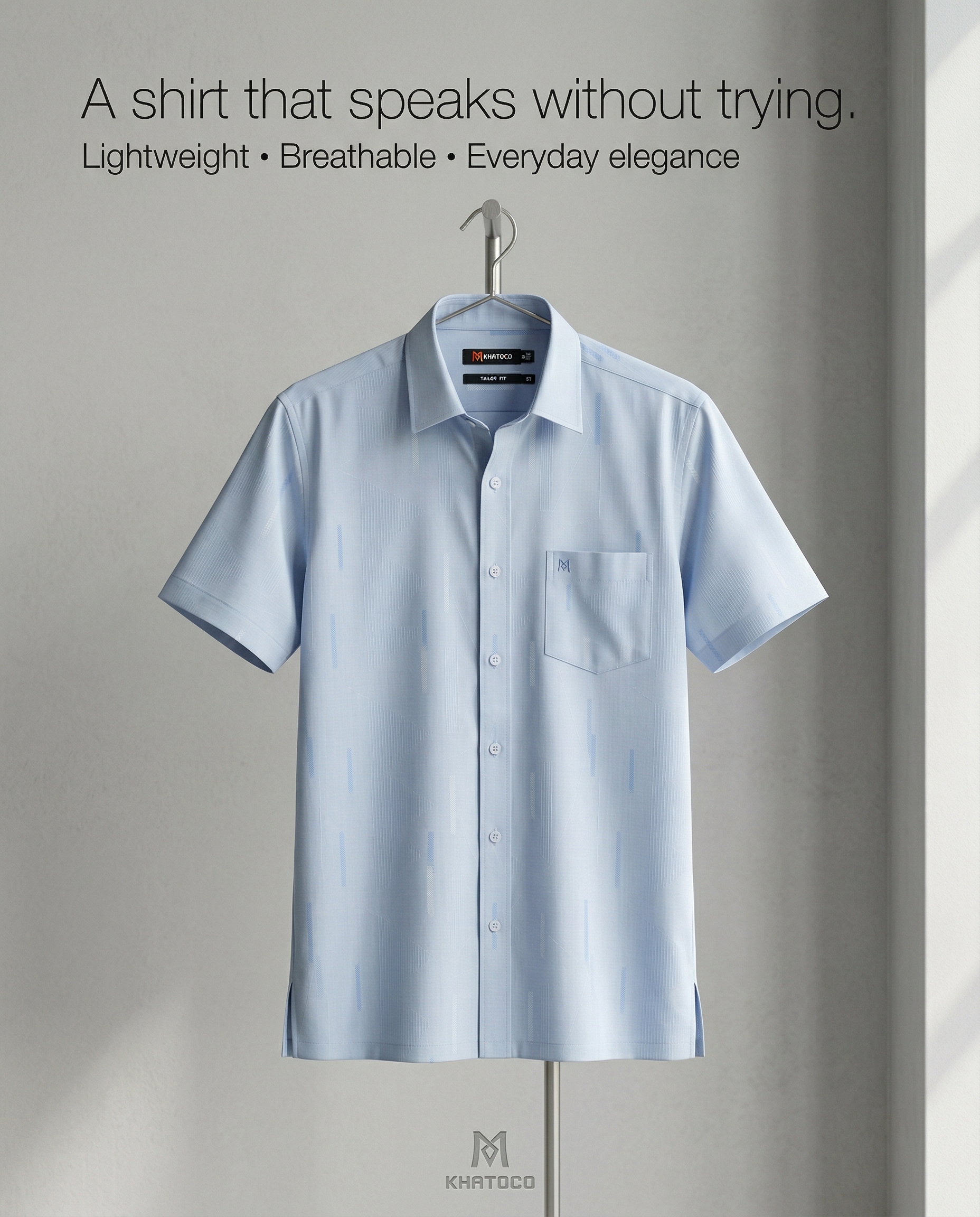 Áo sơ mi tay ngắn Khatoco Sale 374k ( giá tem 468k) size S