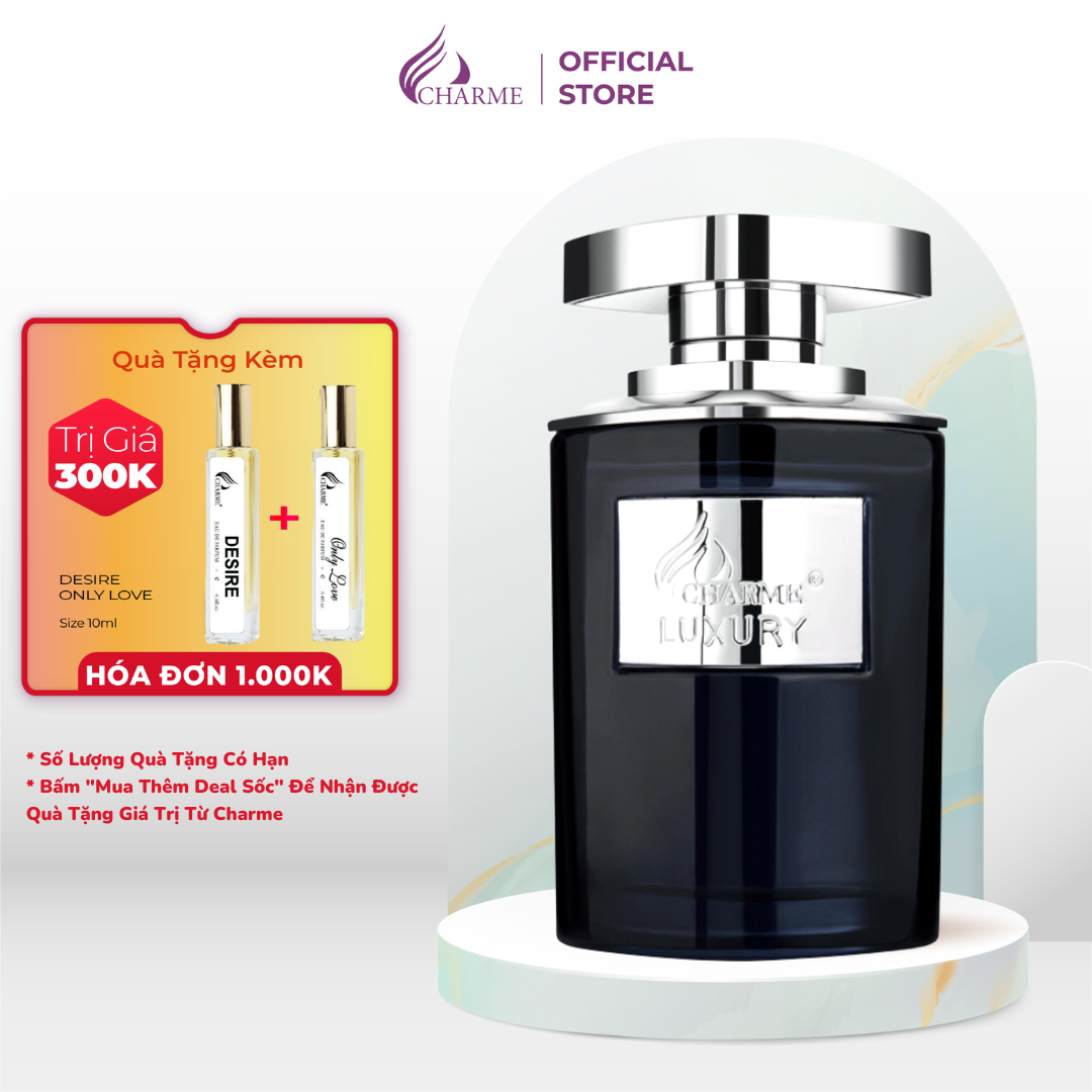 Nước hoa nam cao cấp, Charme Luxury, lưu hương lâu, hương mát lạnh pha chút nồng ấm, 80ml