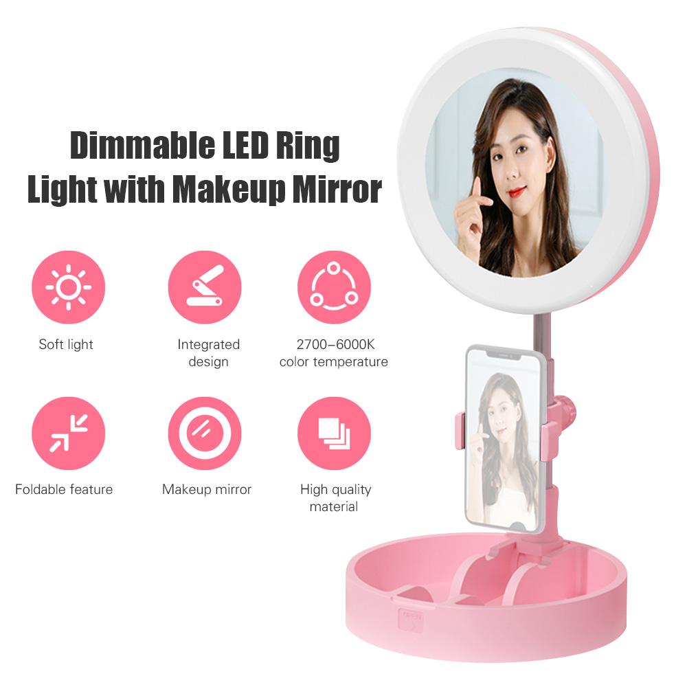 Đèn LED di động gập lại được có thể thay đổi ánh sáng lấp đầy với gương trang điểm
