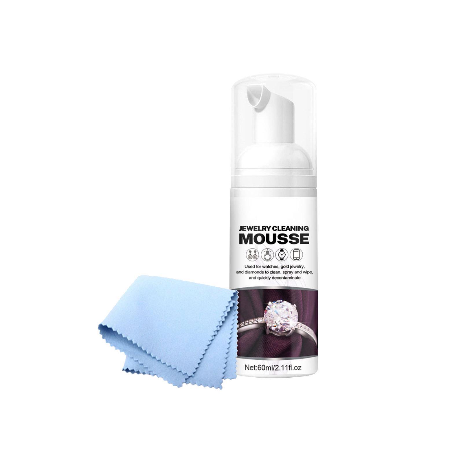 Jewelry Cleaner Solution W/Cloth Restores Removing Polishing Foaming Jewelry Cleaning for Home Watch Bracelet Jewelry Accessories