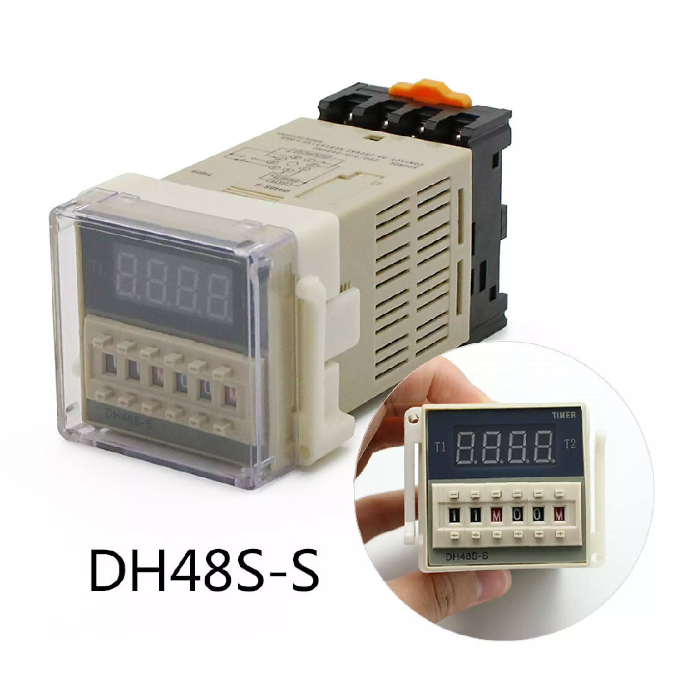 Rơ le thời gian - Timer hẹn giờ DH48S luân phiên đã Bao gồm Chân Đế, Rơle cài đặt thời gian đảo chiều các thiết bị điện