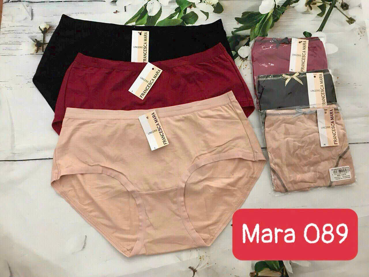 Combo 5 Quần Lót Nữ Cotton Trơn Lưng Cao Mara 089 – Ôm Eo, Mềm Mại, Thoáng Mát