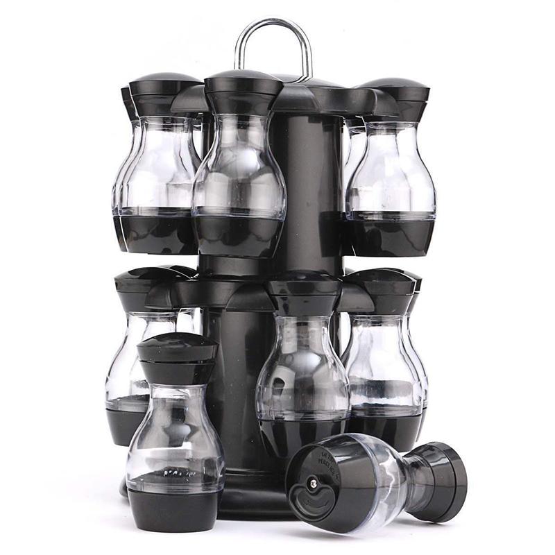 16 Chiếc Xoay Cruet Gia Vị Nêm Gia Vị Bình Bộ Cho Gia Vị Xịt Chai Lọ Gia Vị Muối Lọ Nhà Bếp Giá Đựng Đồ Tổ Chức