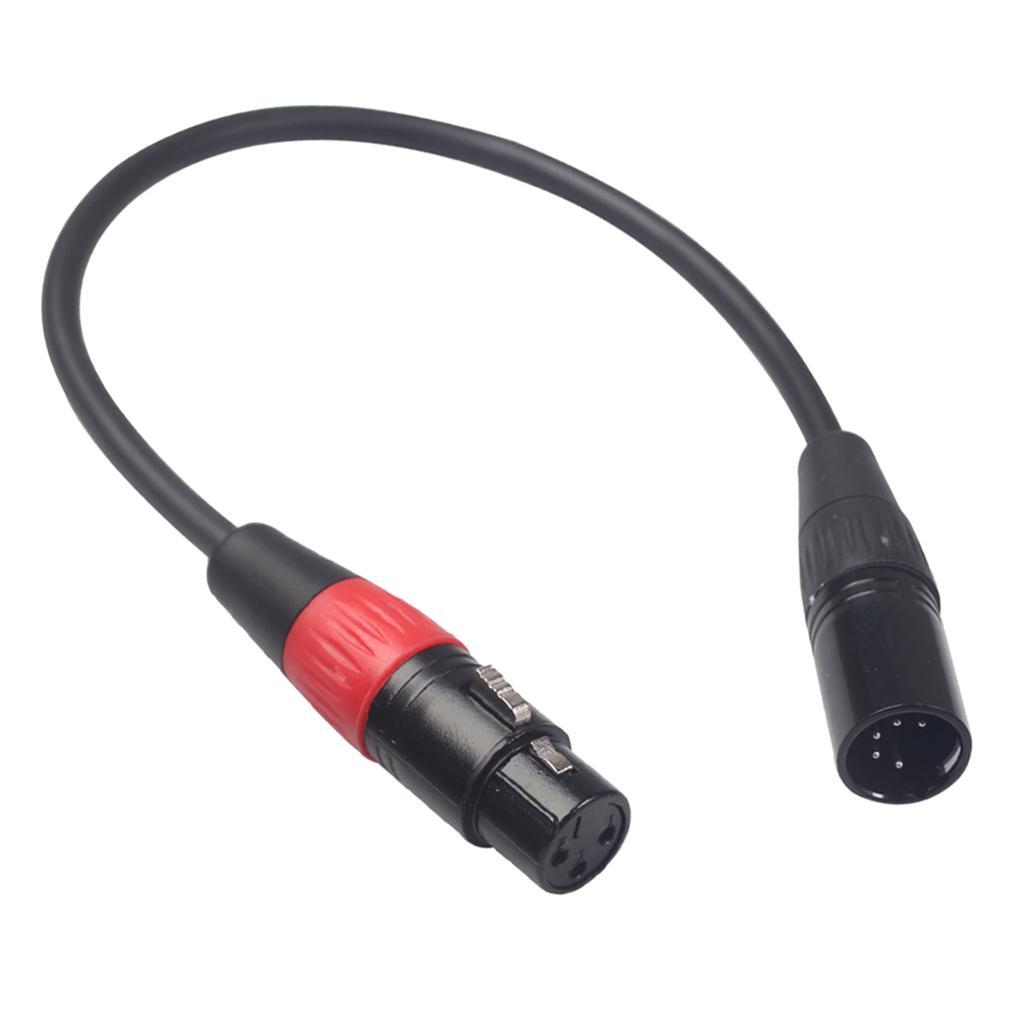 3 Pin Female to 5 Pin Male Cable XLR Camera Stereo Audio Transfer