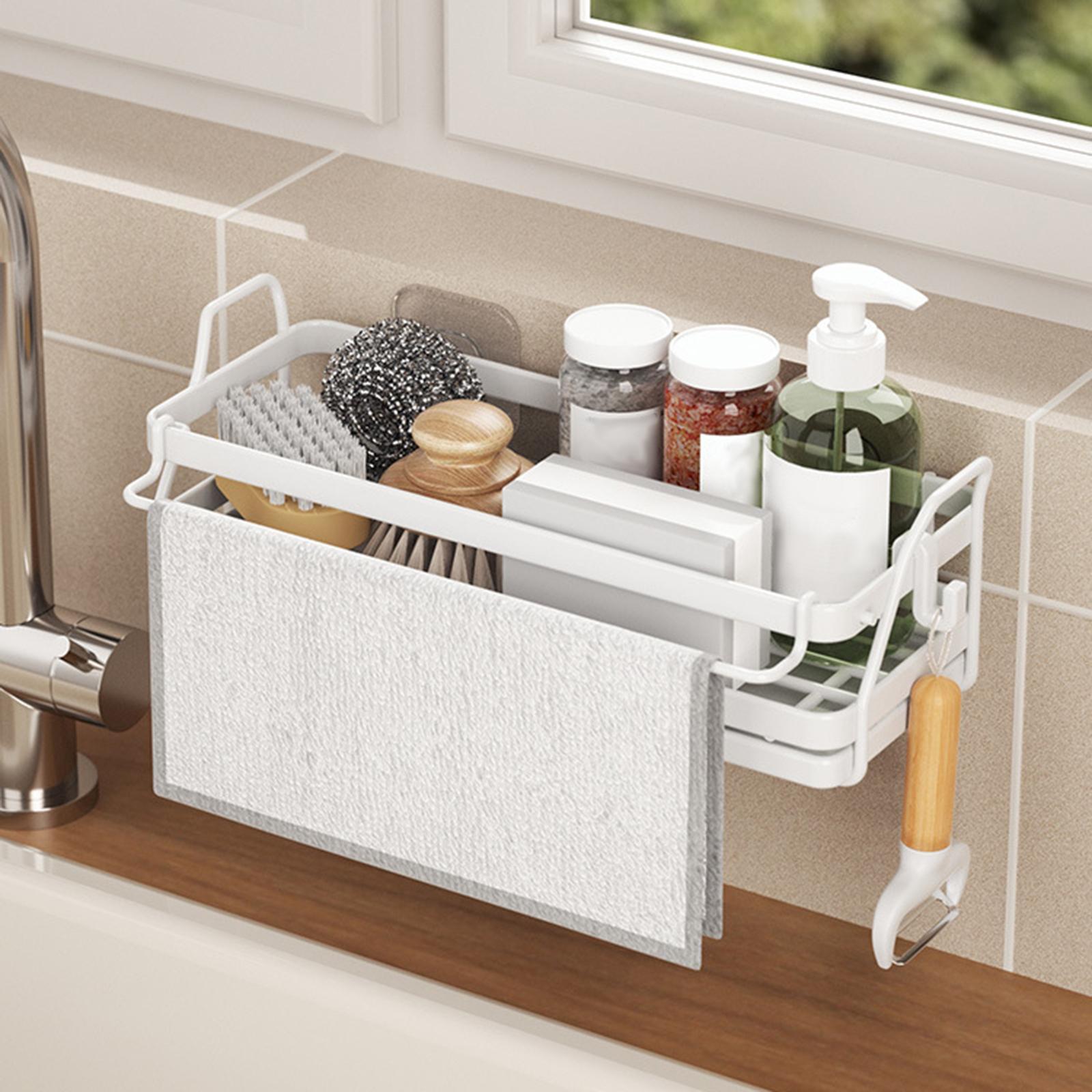 Dish Brush Soap Dispenser Holder,Soap Dispenser Caddy Organizer for Dish Cloth Dish Soap