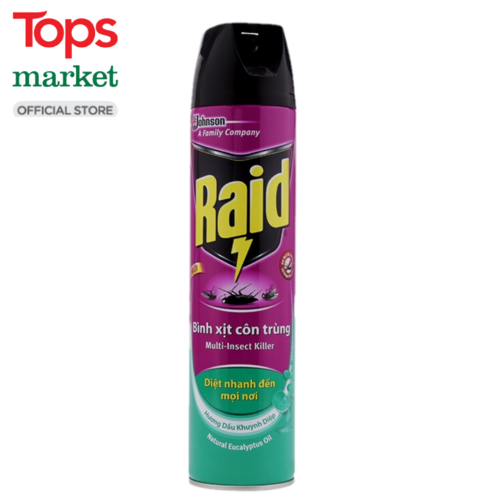 Xịt Côn Trùng Raid Hương Dầu Khuynh Diệp 600ML