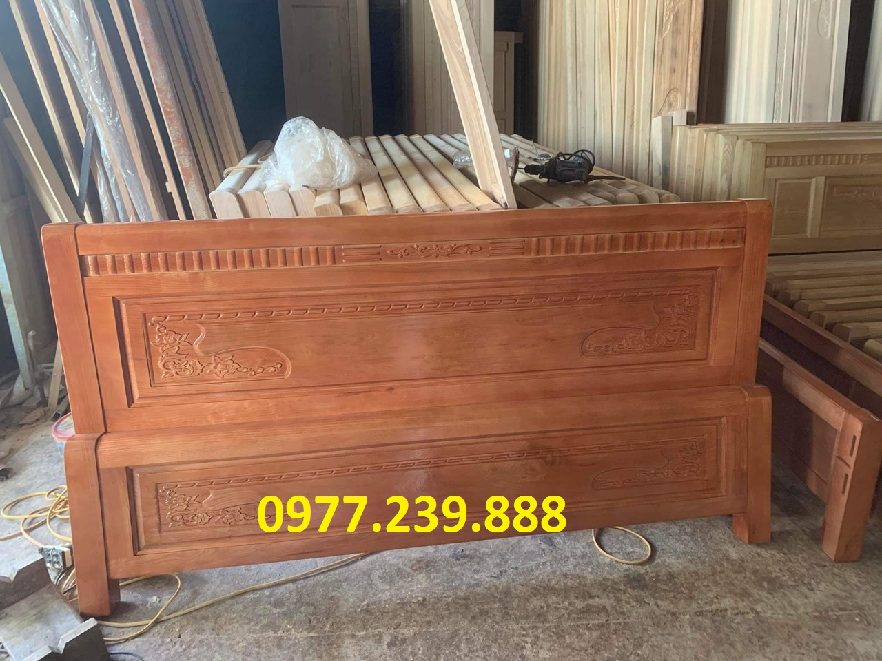 giường gỗ sồi nga 200x220cm