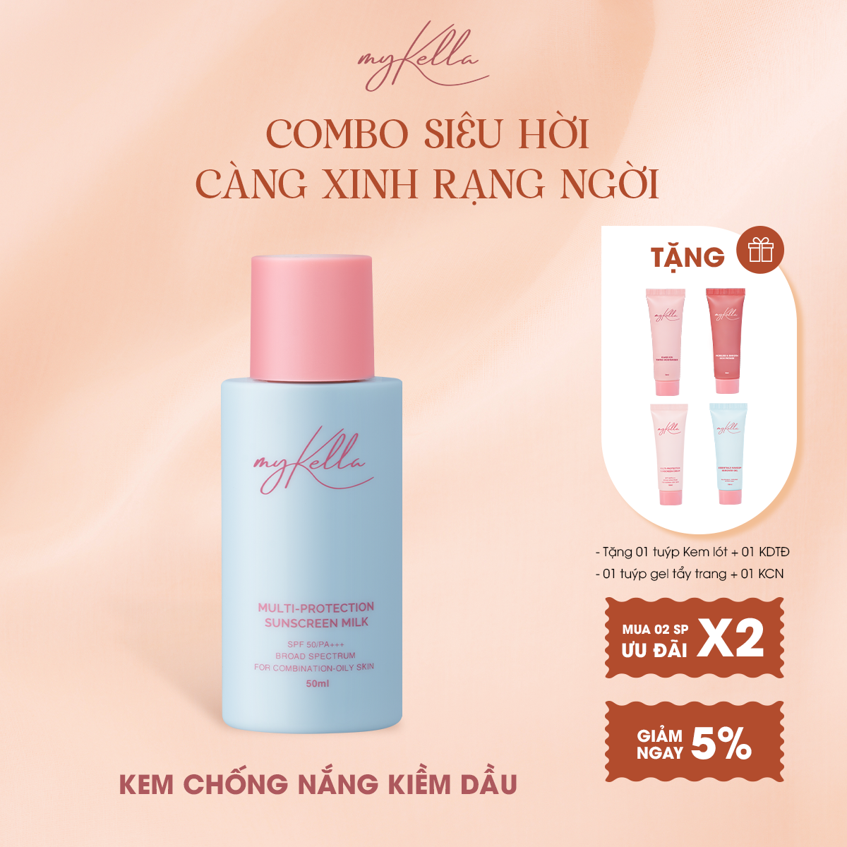 Kem Chống Nắng myKella Kiềm Dầu -  Multi Protection Sunscreen Milk 50ml