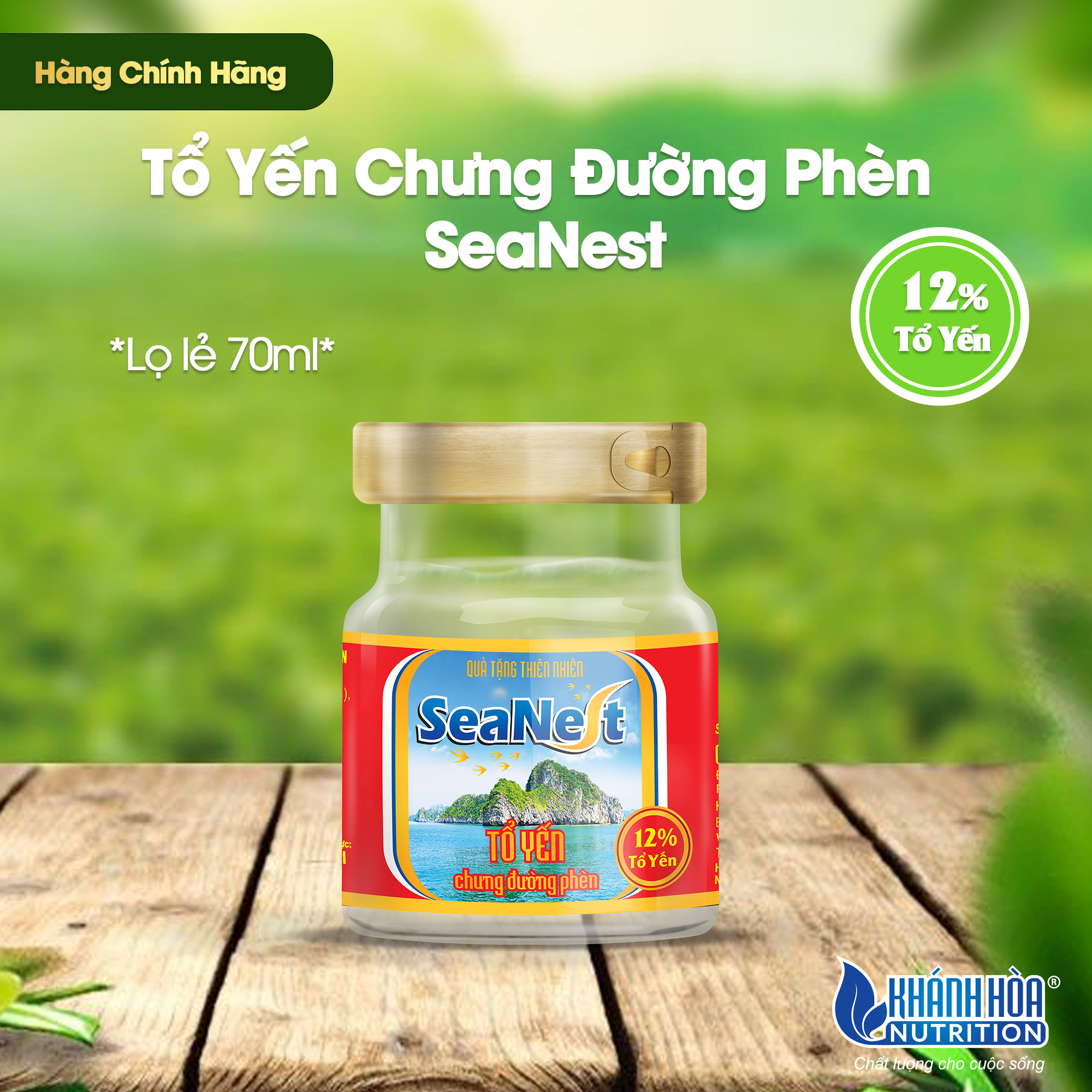 Tổ Yến 12% Chưng Đường Phèn Cao Cấp Khánh Hòa Nutrition – Lọ 70ml