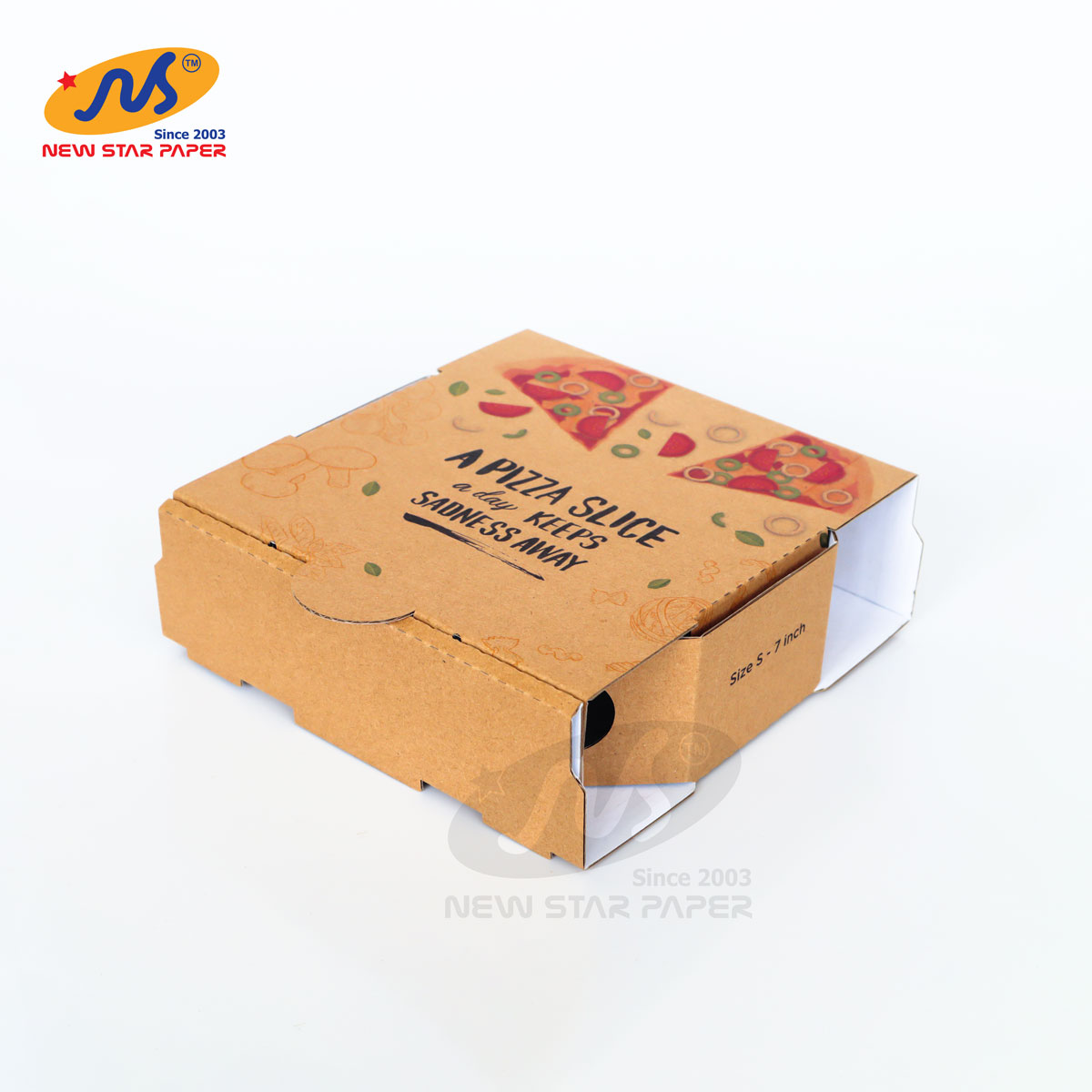 Hộp carton đựng bánh Pizza 17x17x5