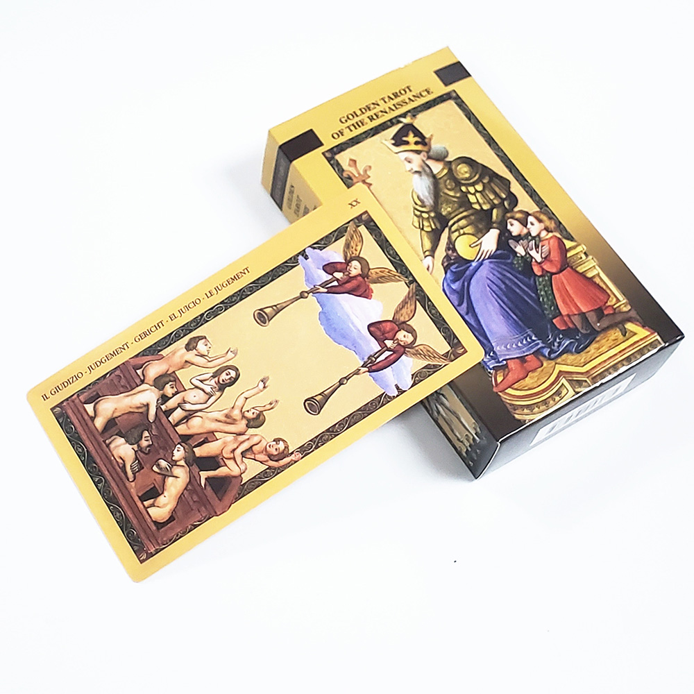 Bộ Bài Golden Tarot Of The Renaissance 7x12 Cm Tặng Đá Thanh Tẩy