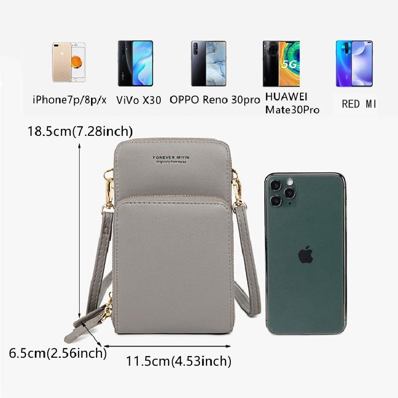 Cảm Ứng Điện Thoại Đeo Vai Nữ Đa Năng Bỏ Túi Mini Đeo Chéo Túi Ví Đựng Thẻ Nữ Nhỏ Nữ Túi