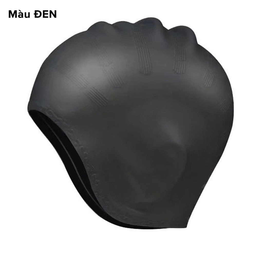 Mũ bơi người lớn chất liệu silicone cao cấp dododios dùng được cho nam, nữ ngăn nước, trùm được búi tóc dài - Mũ bơi trùm tai - Mũ bơi trùm búi tóc - Chính hãng dododios