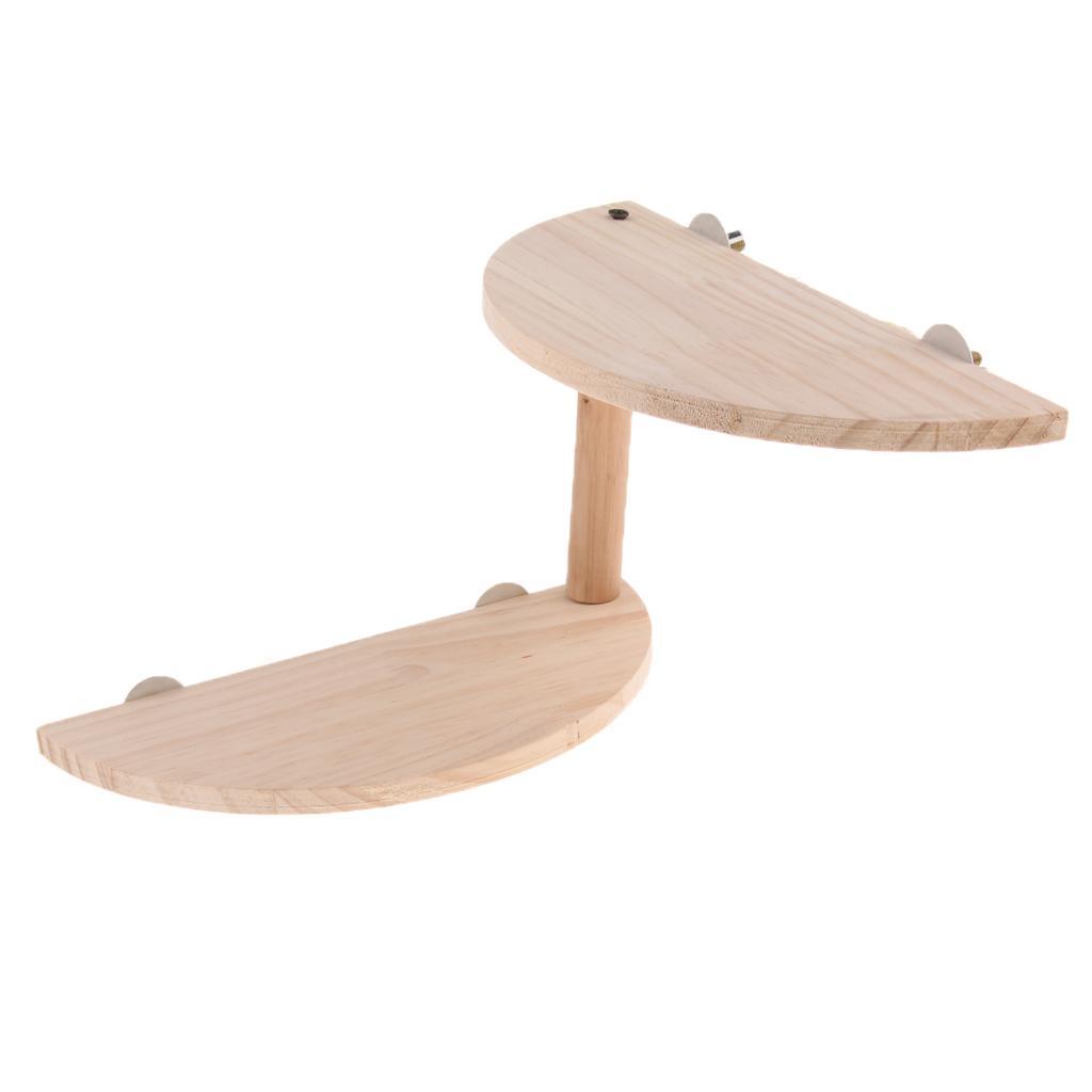 Small Pet Wooden Cage Platform Shelf Semi-circle Board for Hamster Squirrel