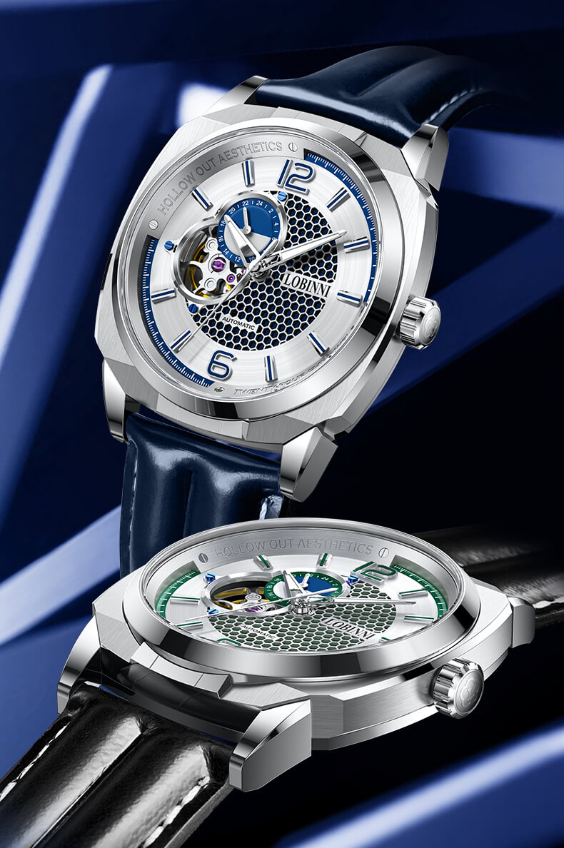 Nhấn chuột lên hình để phóng to Đồng hồ nam chính hãng Lobinni L16067-2 ,Fullbox, Kính sapphire ,chống xước,chống nước,dây da xịn, thép không gỉ 316L, Mới 100%,Bảo hành 24 tháng,kiểu dáng thể thao
