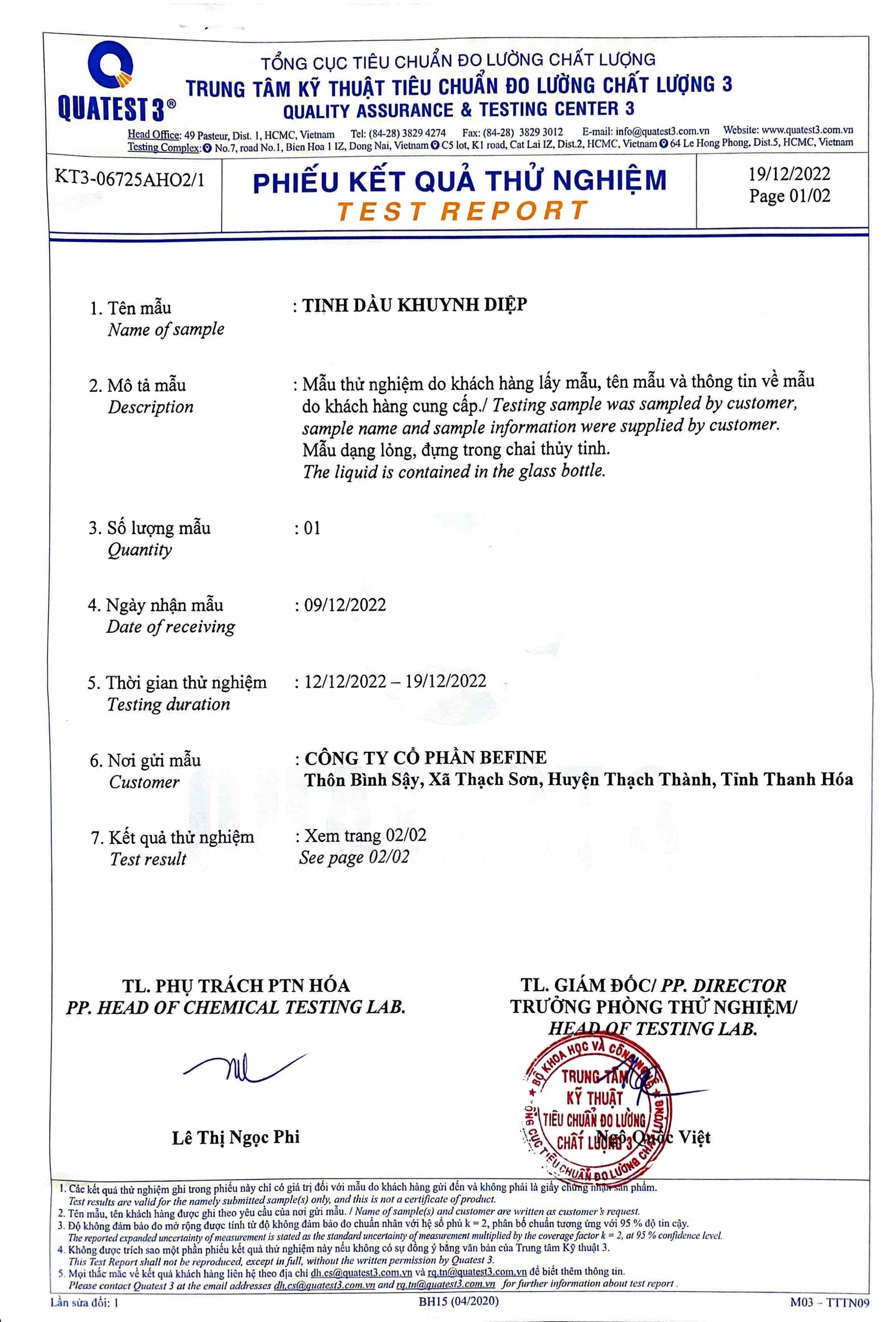 Tinh dầu khuynh diệp Befine - Tinh dầu bạch đàn nguyên chất cho bé