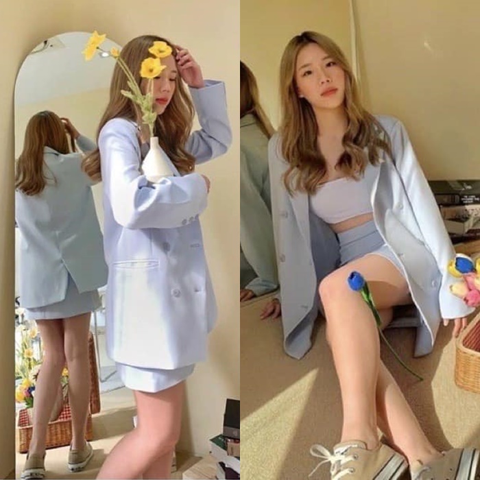 ĐẦM SET ÁO KHOÁC BLAZER VEST RỘNG TAY DÀI + CHÂN VÁY NGẮN CHỮ A LƯNG CAO SUÔNG TRƠN + ÁO 2 DÂY ĐI CHƠI ĐI TIỆC DẠO PHỐ CÔNG SỞ