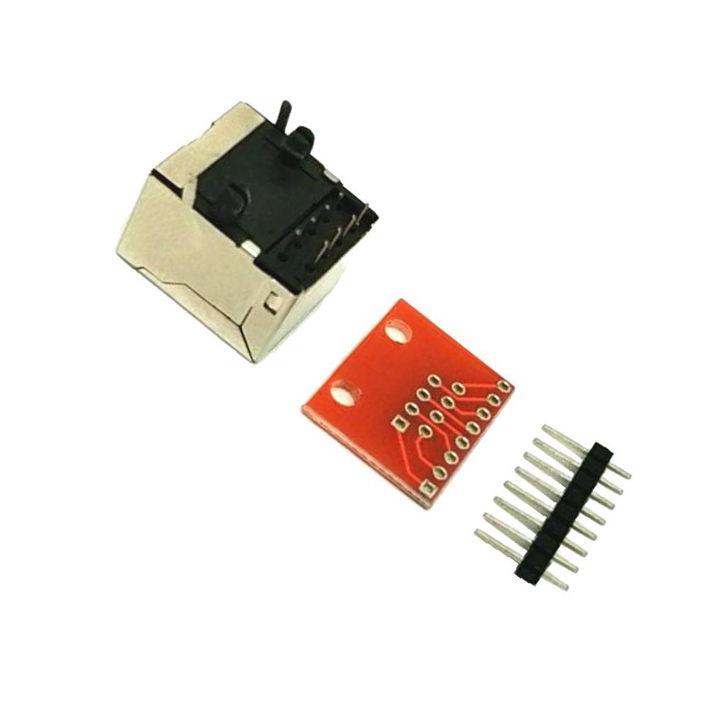 3-7pack 8 Pins Connector PCB and Breakout Board Kit for Check Ethernet Not Weld