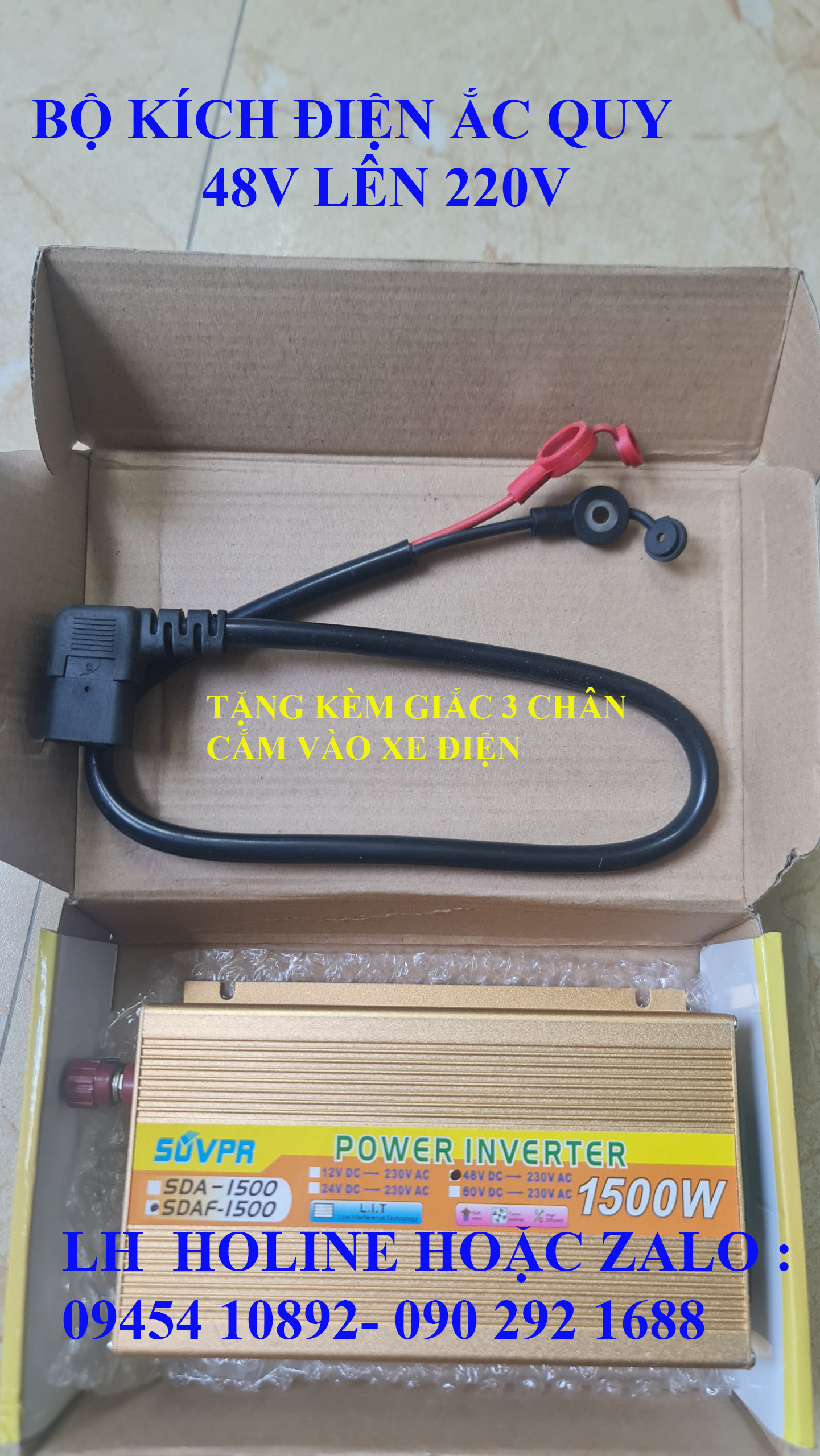 Bộ kích ắc quy 48v lên 220V 1500W