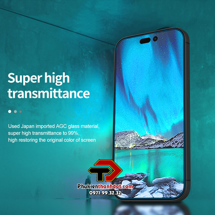 Kính cường lực cho iPhone 14 Pro Max chính hãng Nillkin Amazing H+ Pro trong suốt, chống bám vân tay - Hàng chính hãng