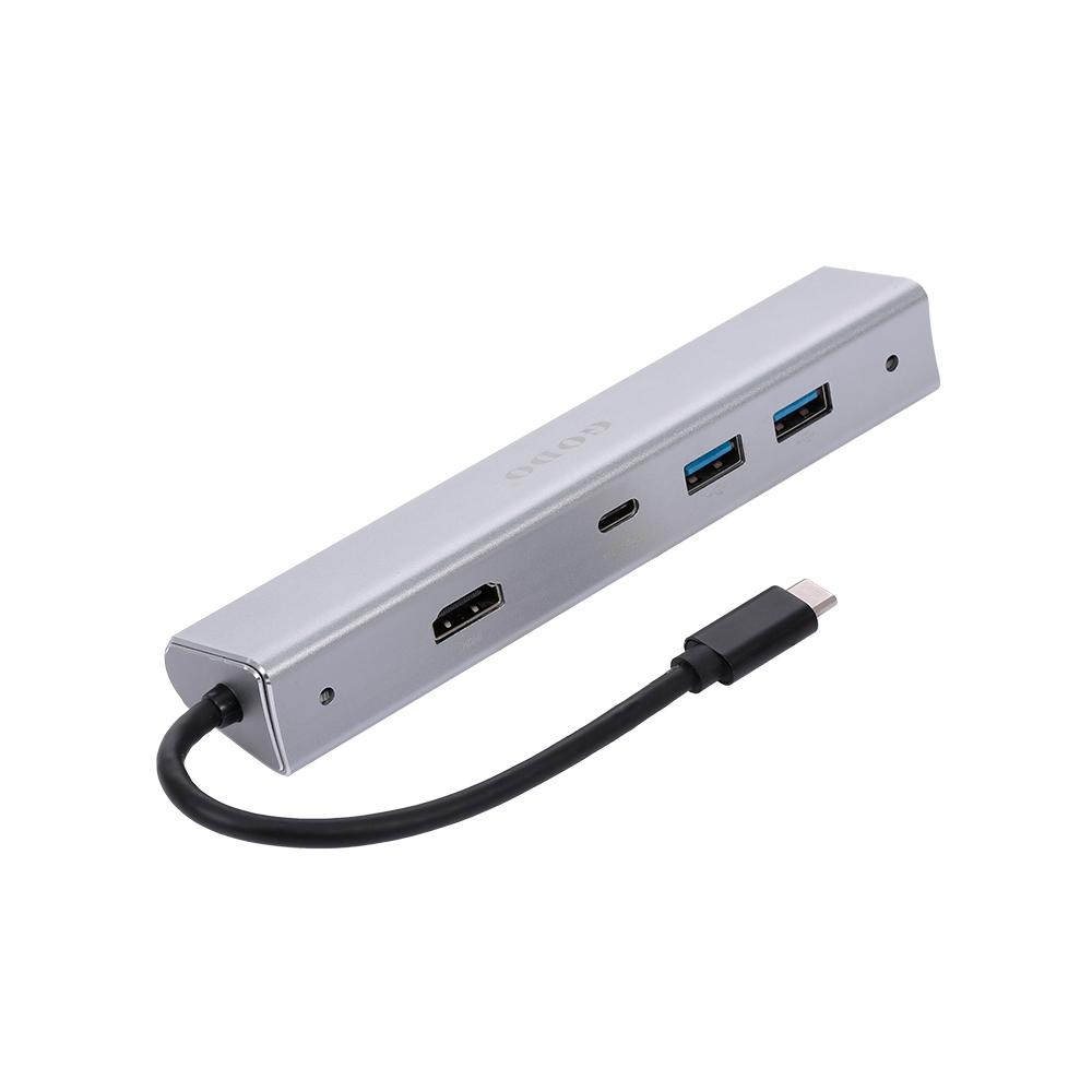 Bộ chuyển đổi Type-C sang 4K * 2K Cổng HD 2 Cổng USB 3.0 Hub dành cho tất cả các máy tính được kích hoạt Type-C đa chức năng GODO 4 trong 1 