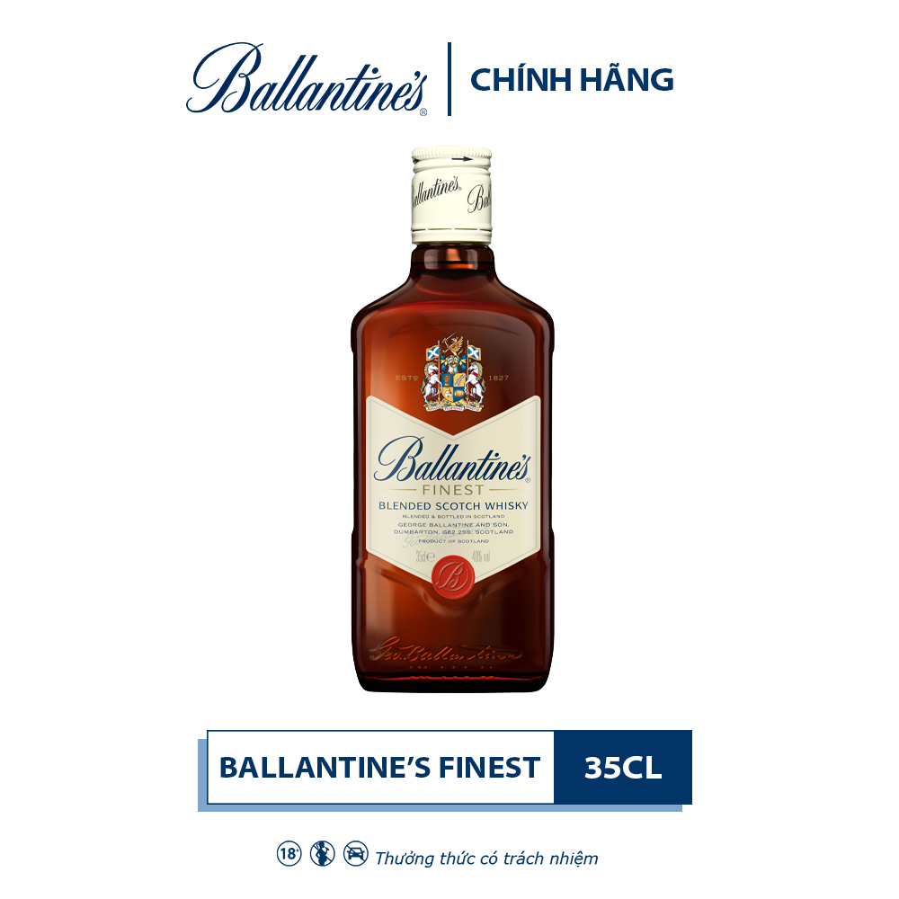 Rượu Whisky Ballantine's Finest 350ml 39% - 41% - Không Kèm Hộp