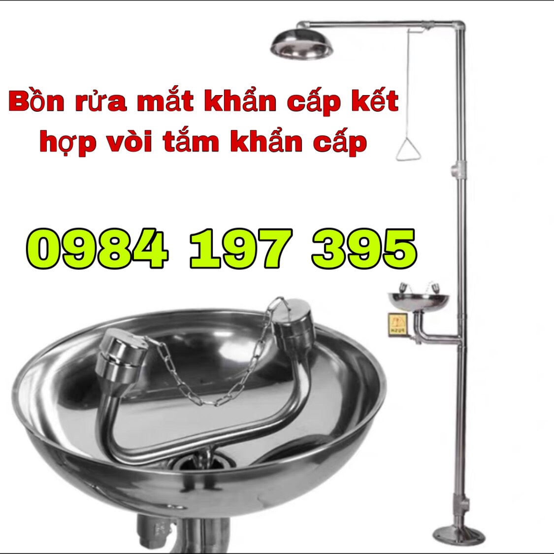 Thiết bị rửa mắt khẩn cấp kết hợp vòi rửa tay