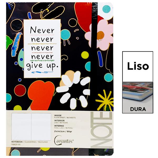 Sổ Ghi Chú Never Give Up A5 - Giấy Trơn - 192 Trang 80gsm - Cervantes PB829-95 - Mẫu 1