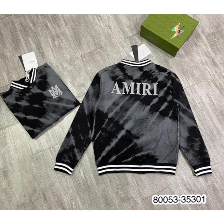 Áo khoác amiri nam nữ - Áo bomber tay bo chun vải nỉ 2 lớp - Áo khoác bomber đơn giản nam nữ