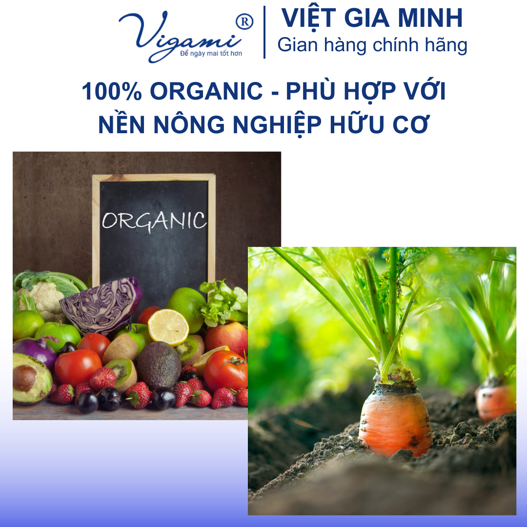 Phân bón hữu cơ cao cấp Vigami Boson - Tốt đất - Khoẻ cây - Giải độc - Hạ phèn