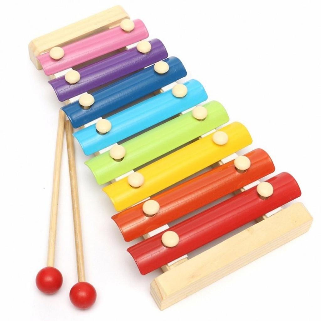 Đàn xylophone 8 thanh, đồ chơi âm nhạc đàn mộc cầm 8 thanh kích thích thị giác và khả năng cảm nhận âm thanh