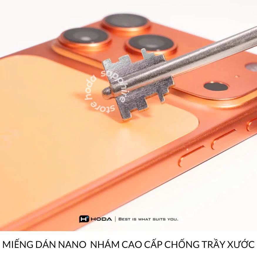 Miếng Dán Camera PET Nhám Mờ Hoda Matte Cho iPhone 17 Pro Max – Chống Trầy Xước, Chống Vân Tay, Kèm Khung Dán Chuẩn Xác - Hàng chính hãng