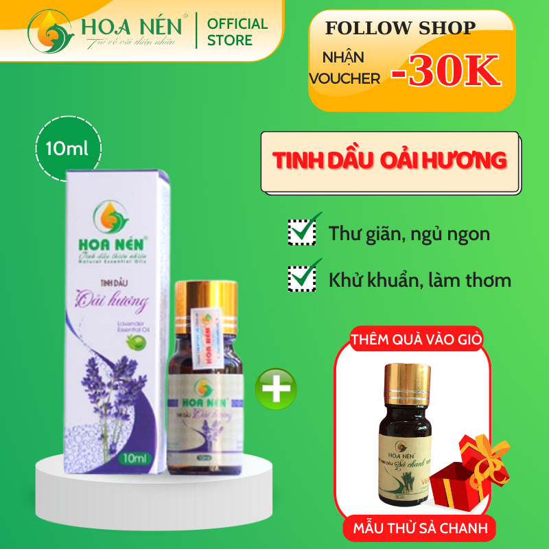 Hình ảnh Tinh dầu hoa Oải Hương nguyên chất 10ml - Hoa Nén - Thư giãn, ngủ ngon, giảm căng thẳng