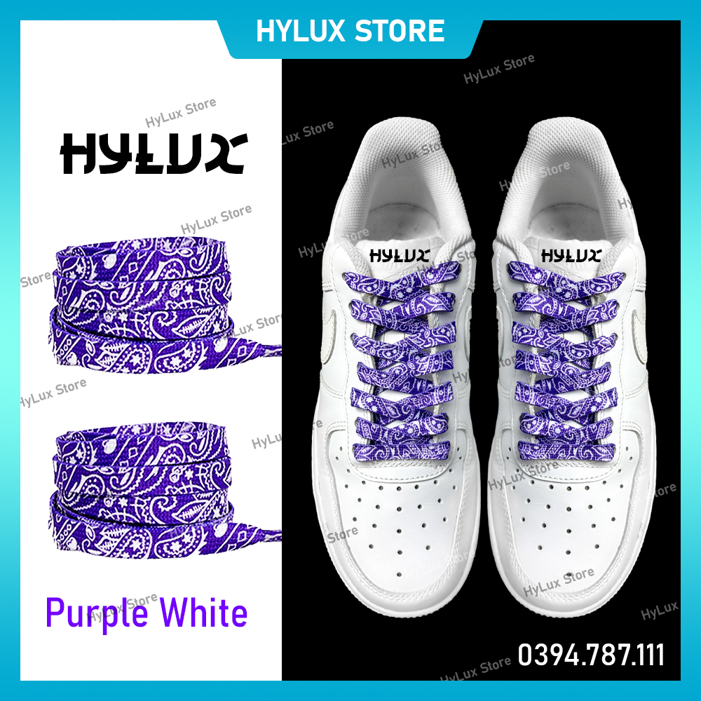 Dây giày họa tiết Paisley Bandana cho Air Force 1, Jordan 1 cao cấp - Dây giày thể thao