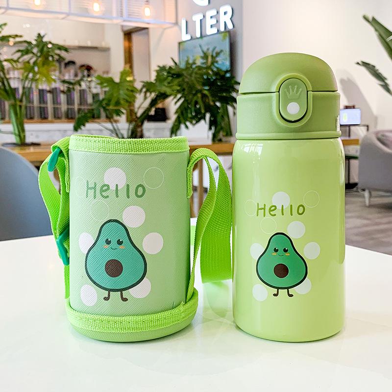 400Ml Trẻ Em Giữ Nhiệt Cốc Tập Uống Có Ống Hút Inox Hoạt Hình Máy Hút Bình Trẻ Em Dễ Thương Nhiệt Nước Tumbler Thermocup
