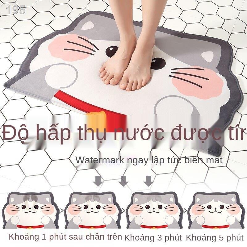 Thảm lót sàn phòng tắm thấm hút Dexi dễ thương cửa gia dụng nhà vệ sinh chống trơn trượt trải