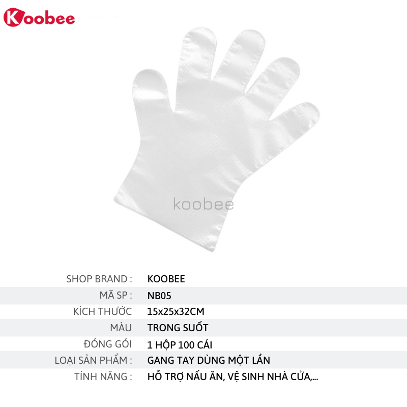 Hộp Găng Tay Dùng Một Lần Siêu Dai Tiện Dụng KooBee