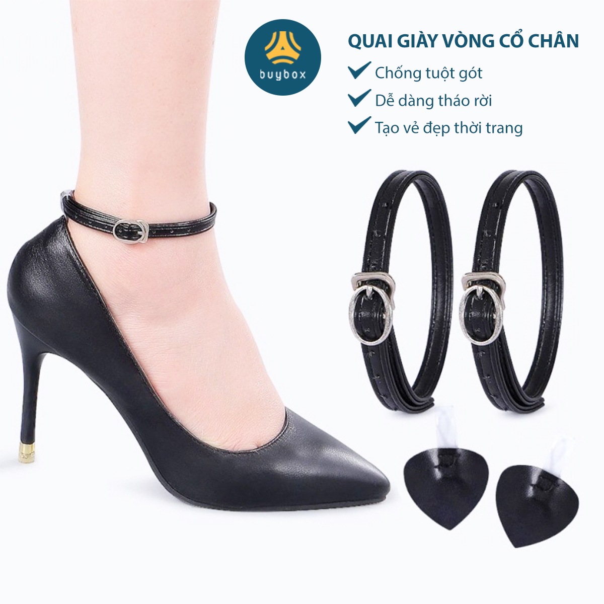 Quai giày vòng cổ chân chống tuột gót và trang trí giày buybox BBPK52