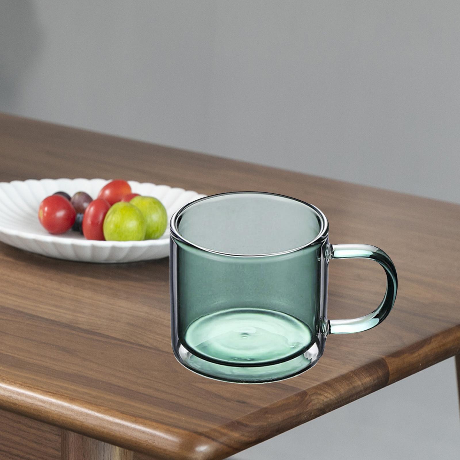 250 ml Glass Cup Champagne Drinking Cup Round Mouth Double-Layer for Cafe