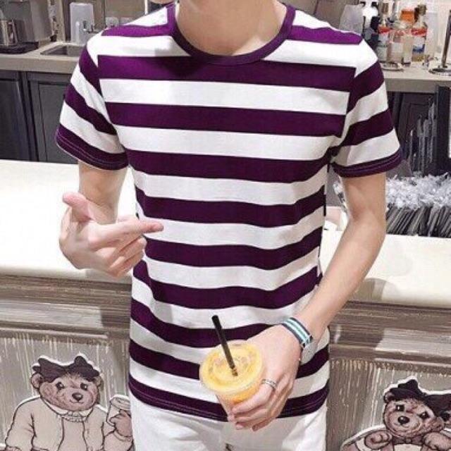Áo thun ngắn tay sọc ngang