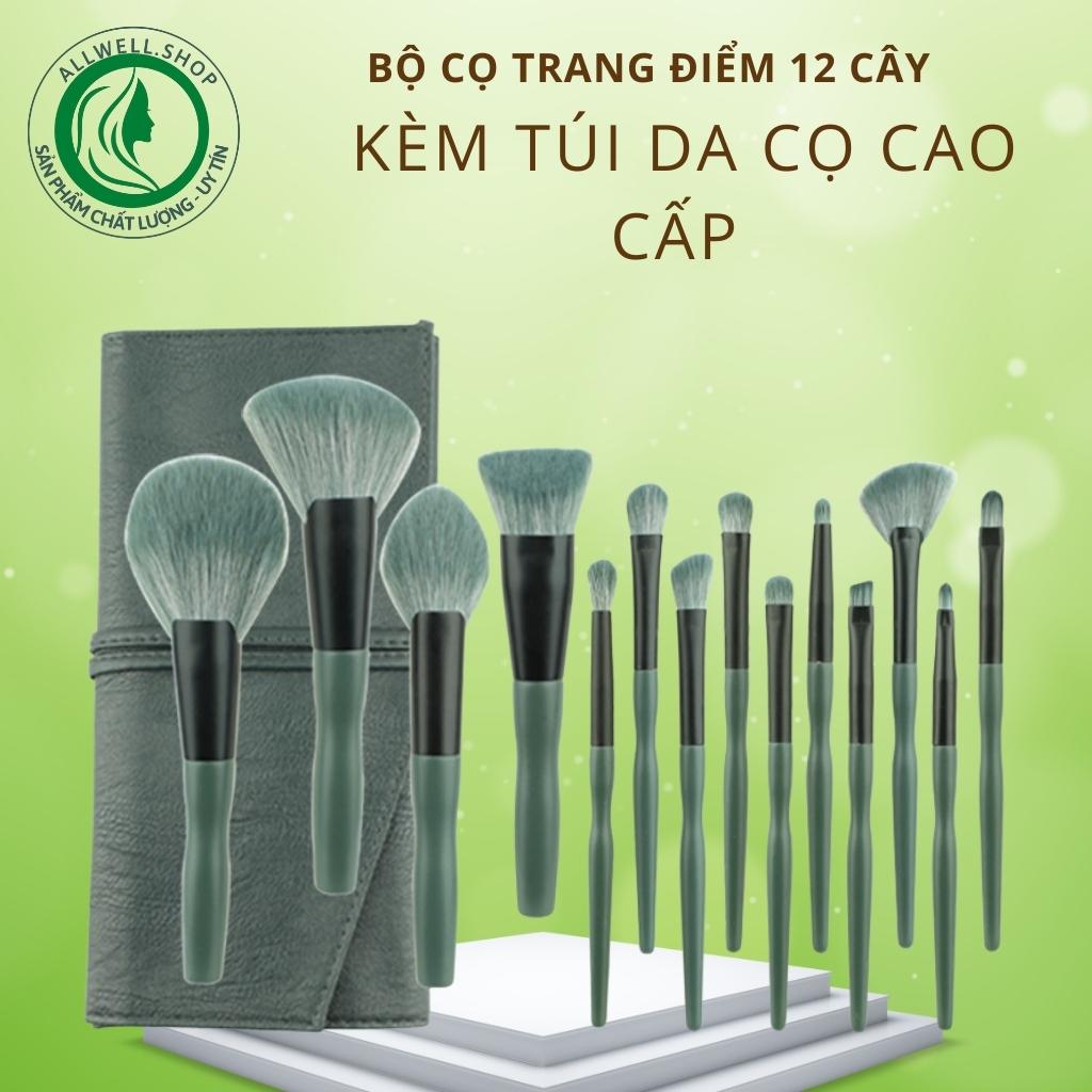 Bộ Cọ trang điểm 14 cây makeup chuyên nghiệp  tặng kèm túi da, cọ trang điểm cá nhân lông siêu mềm, chất lượng cao chuyên nghiệp với đầy đủ loại cọ dành cho người cơ bản đến chuyên nghiệp