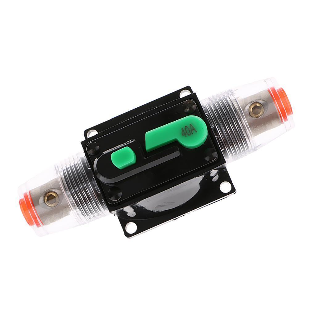2pcs 20/40A Car Audio Inline Thermal Circuit Breaker Manual Reset Overload