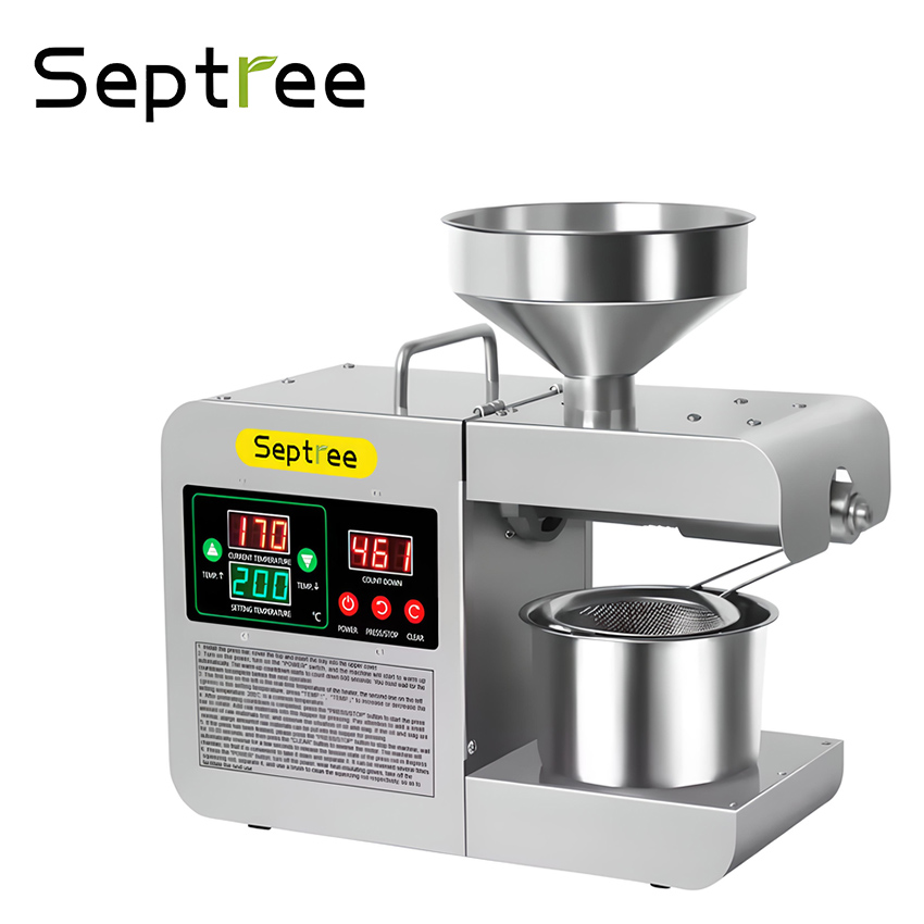 Máy ép dầu thực vật Septree X8S chuyên dụng, dùng trong gia đình Thương hiệu Mỹ cao cấp, Ép 4-6kg/1 giờ, Công suất 600-820W - Hàng Nhập Khẩu, Bảo Hành 1 Năm