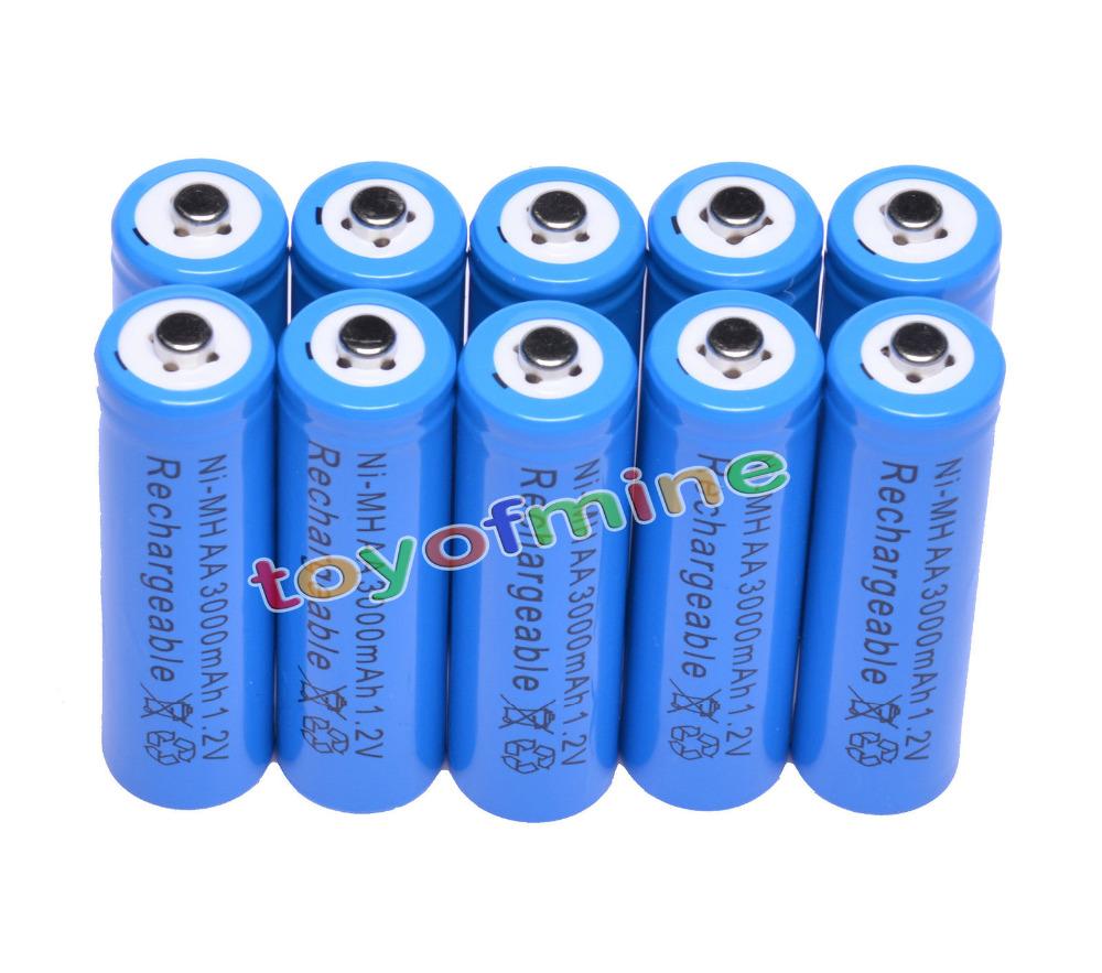 4/10/20/30/48pcs Pin sạc AA 3000mAh Ni-MH 2A LR6 Blue Màu sắc: 4pcs