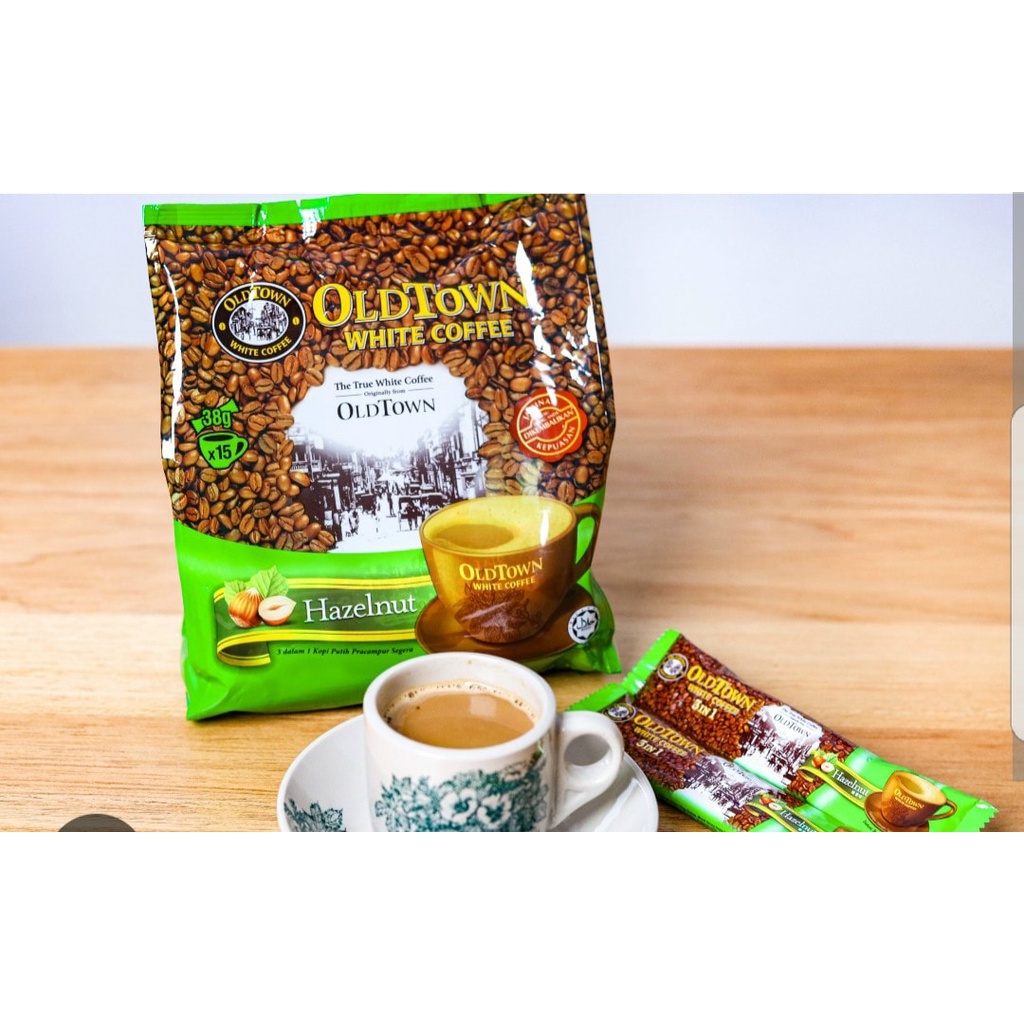 COMBO 4 GÓI Cà Phê Trắng White Coffee OldTown Cafe Malaysia Hazelnut 15 Gói x 38g đủ vị