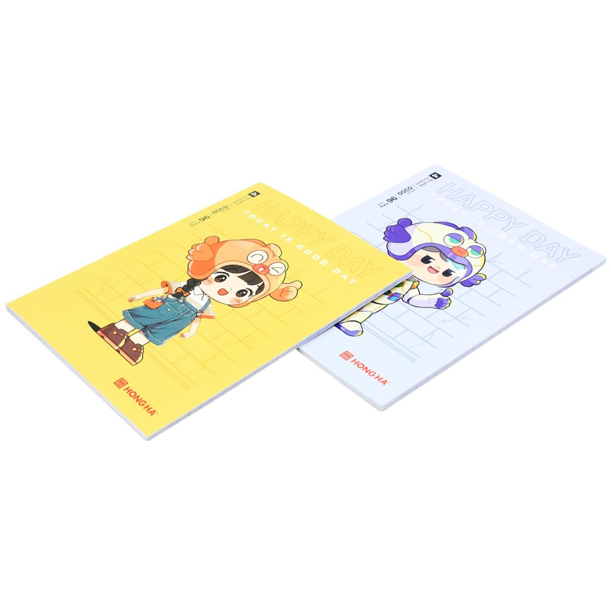 Tập Class Happy Day - 4 Ô Ly Vuông - 96 Trang 58gsm - Hồng Hà 0350 (Mẫu Bìa Giao Ngẫu Nhiên)