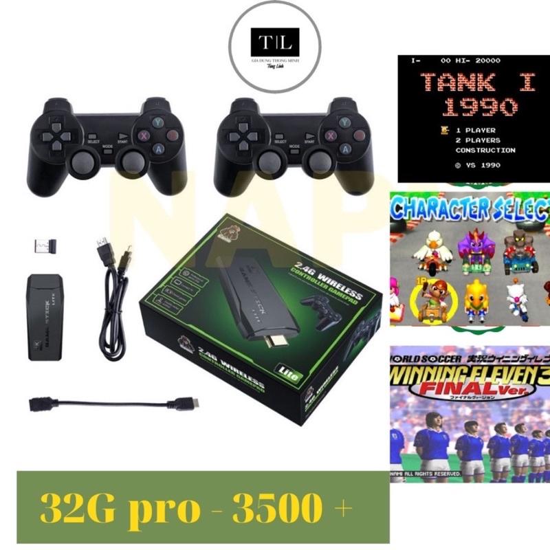 Máy Chơi Game Stick 3500 Lite HDMI - Máy điện tử 4 nút cầm tay không dây hỗ trợ hai người chơi cùng lúc 32GB 64GB