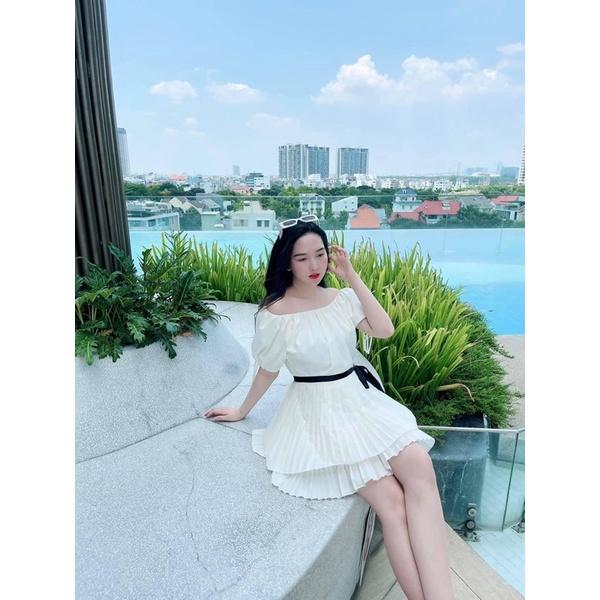 Elain Dress đầm xếp ly 2 tầng chất thô mát tiểu thư
